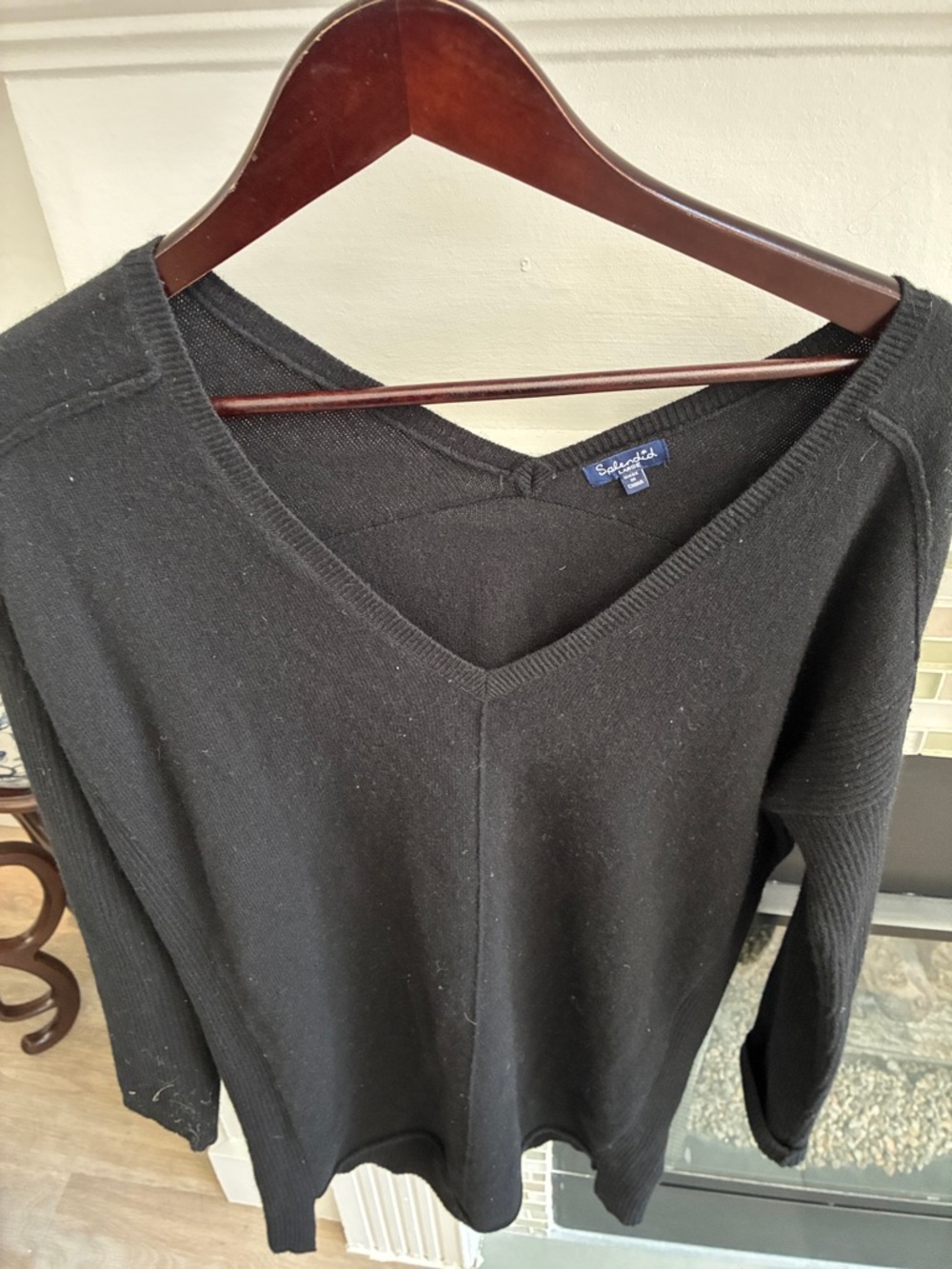 Splendid Black V-Neck Sweater - Picture 3 of 5